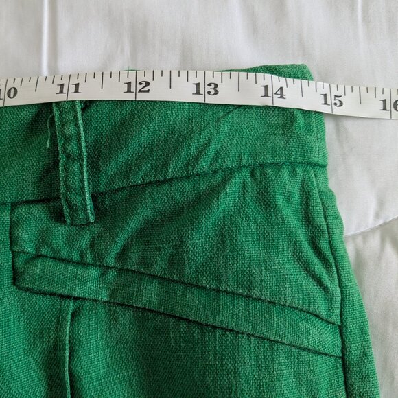 Elevenses Pants Women's Size 2 Green Anthropologie Brighton Linen-blend Pants - Picture 10 of 12